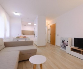 White apartment with terrace, near beach